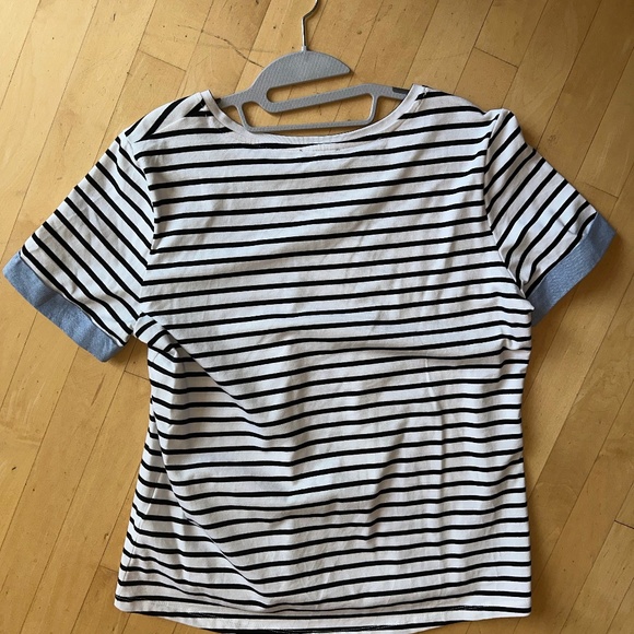 TRIBAL white /black stripe top, M, DH - Picture 2 of 2